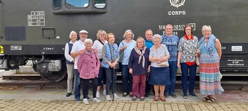 Militär­waggon im Außen­bereich des Zonengrenz-Museums
