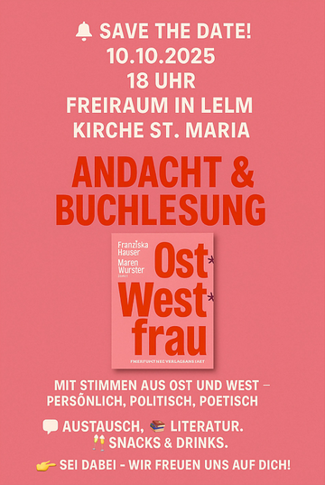Plakat Andacht und Buchlesung